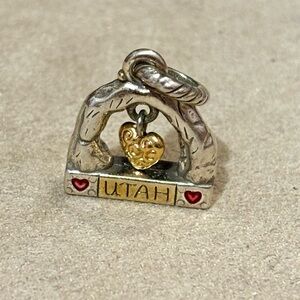 🆕 Brighton Utah state charm Rainbow Bridge with gold heart in arch
